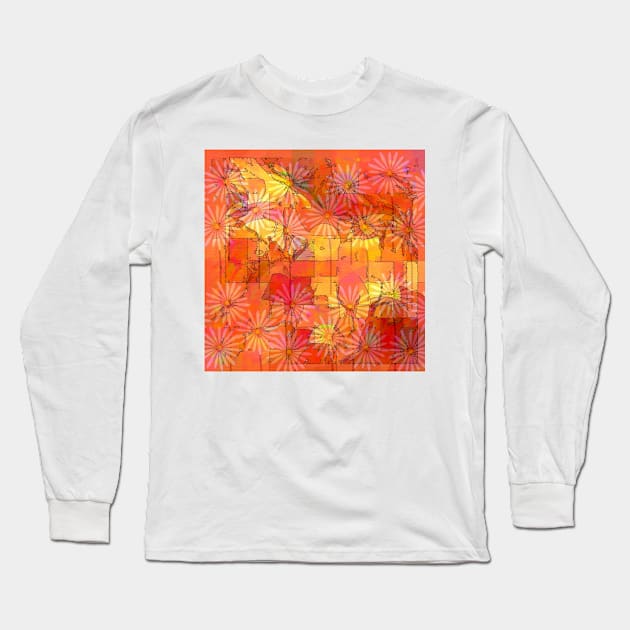 Abstract Shapes Over Daisies: Maps &amp; Apps Series Long Sleeve T-Shirt by DANAROPER